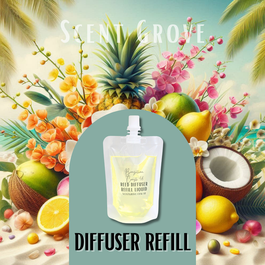 Brazilian Crush 48 Scented Diffuser Liquid Refill 100ml Clear Pouch