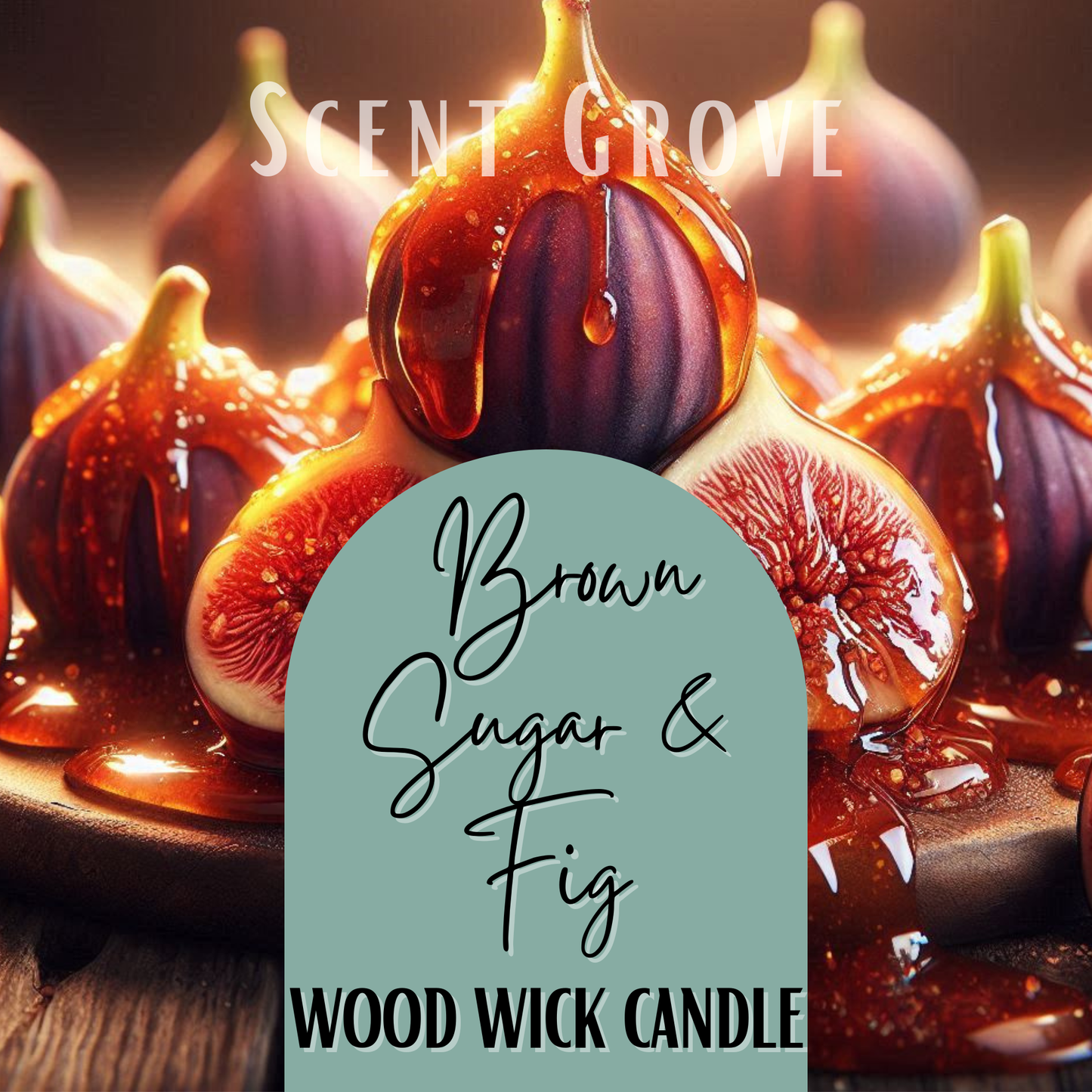 Brown Sugar & Fig scented Wood Wick Soy Candle