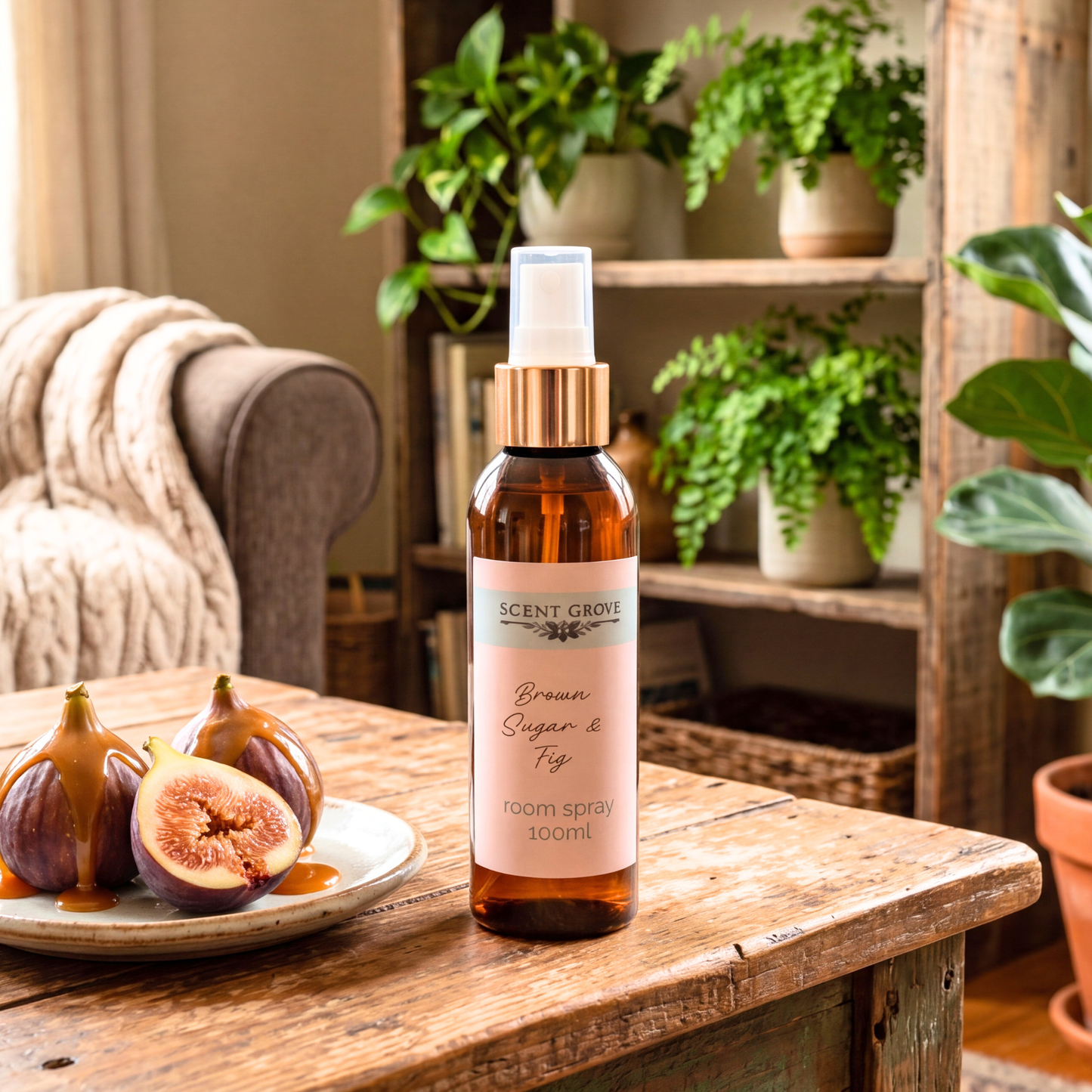 Brown Sugar & Fig Scented Air Freshener Spray multi purpose for car, home, room
