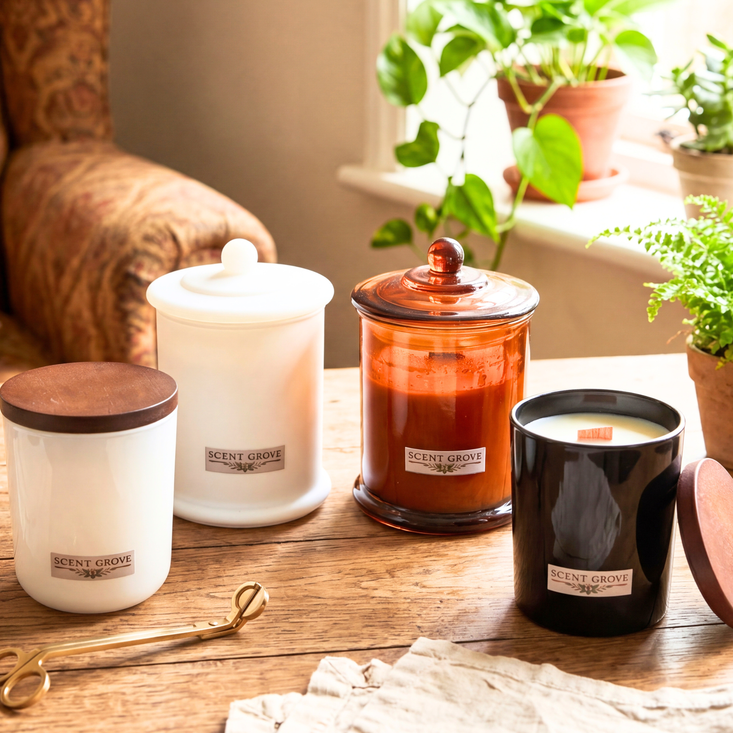 Vanilla, Patchouli & Sandalwood scented Wood Wick Soy Candle