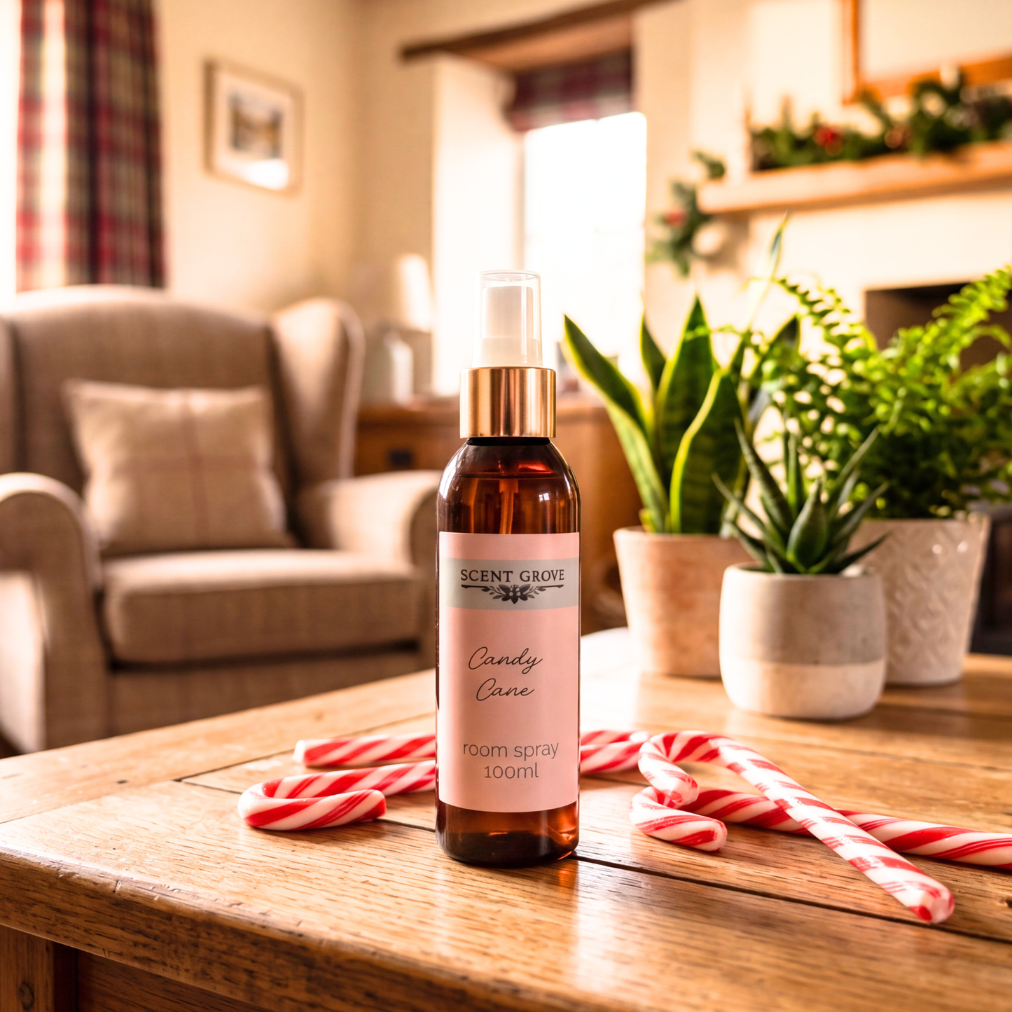 Candy Cane Scented Air Freshener Spray multi purpose for car, home, room
