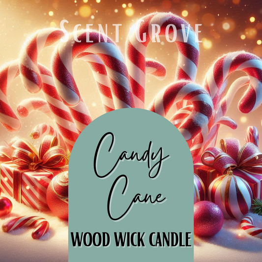 Candy Cane scented Wood Wick Soy Candle