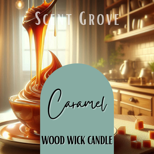 Caramel scented Wood Wick Soy Candle