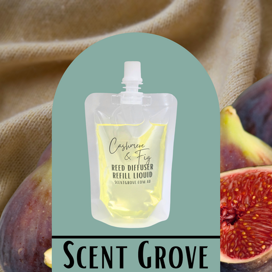 Cashmere & Fig Scented Diffuser Liquid Refill 100ml Clear Pouch