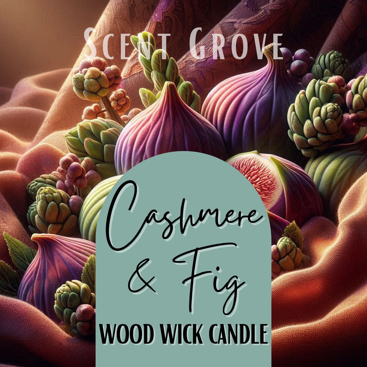 Cashmere & Fig scented Wood Wick Soy Candle