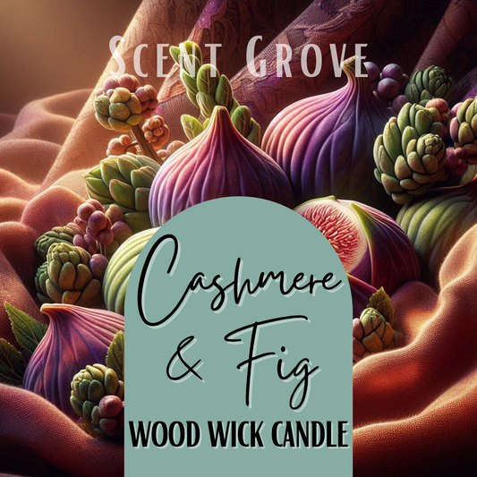 Cashmere & Fig scented Wood Wick Soy Candle