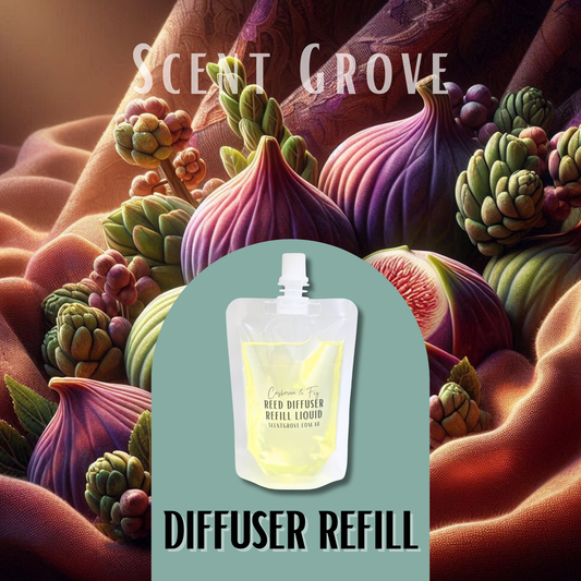 Cashmere & Fig Scented Diffuser Liquid Refill 100ml Clear Pouch