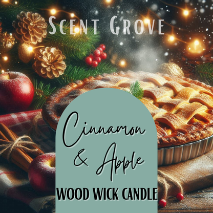Cinnamon & Apple scented Wood Wick Soy Candle