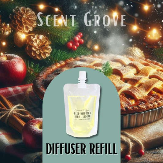 Cinnamon & Apple Scented Diffuser Liquid Refill 100ml Clear Pouch