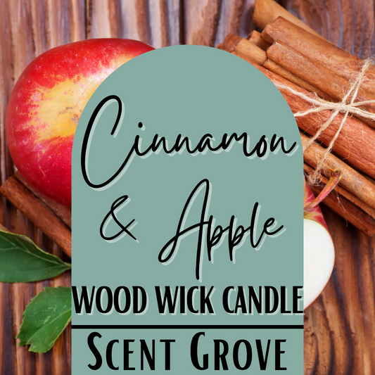 Cinnamon & Apple scented Wood Wick Soy Candle