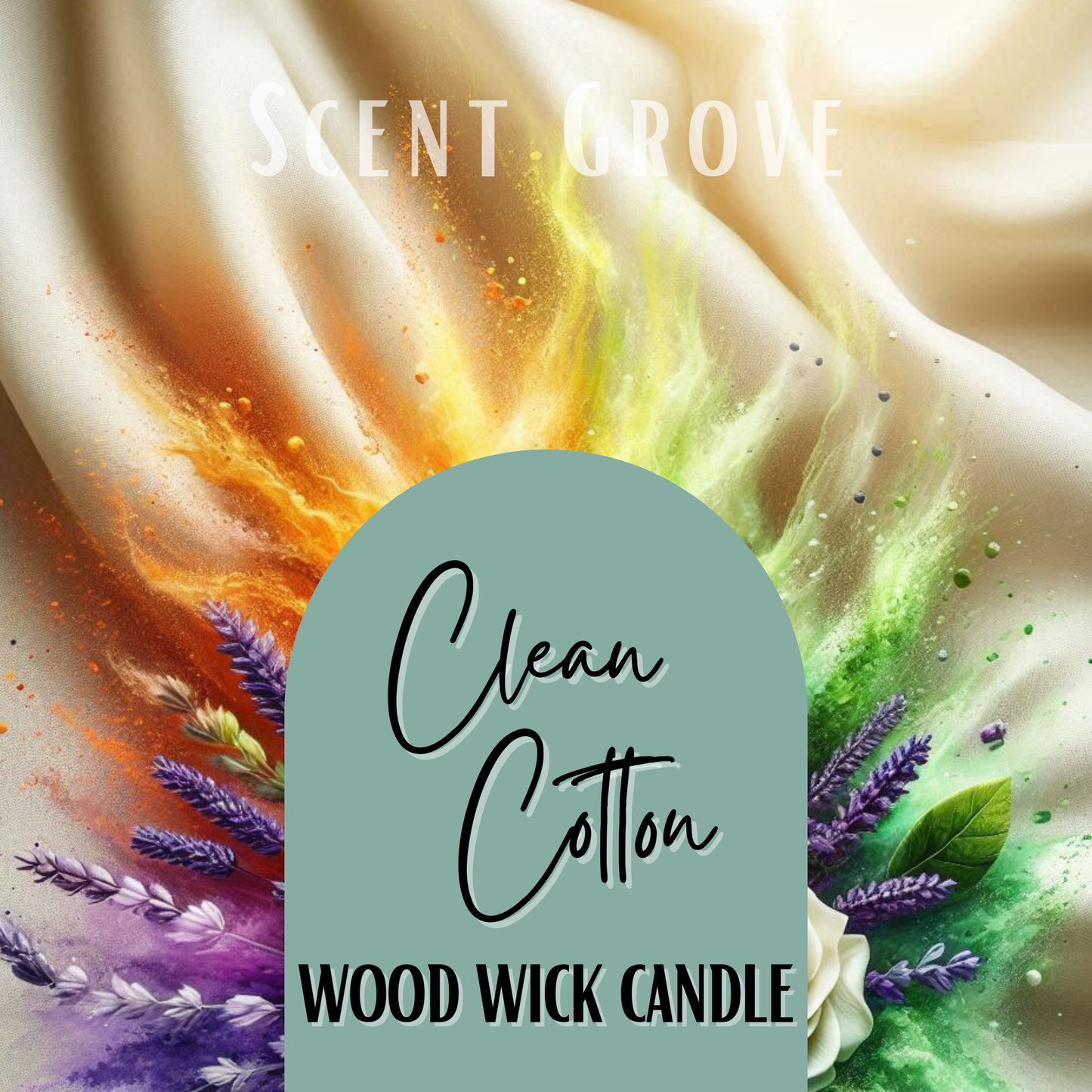 Clean Cotton scented Wood Wick Soy Candle