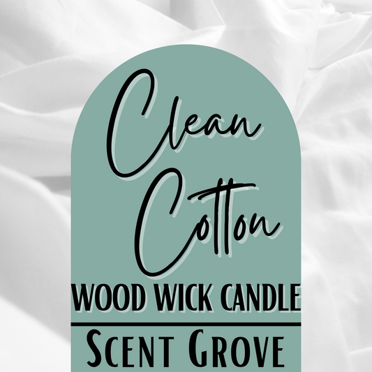 Clean Cotton scented Wood Wick Soy Candle