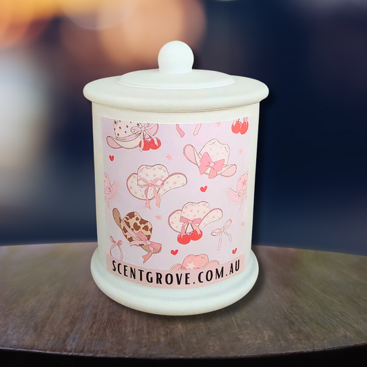 Country Western Wood Wick Soy Candle XL matte white jar