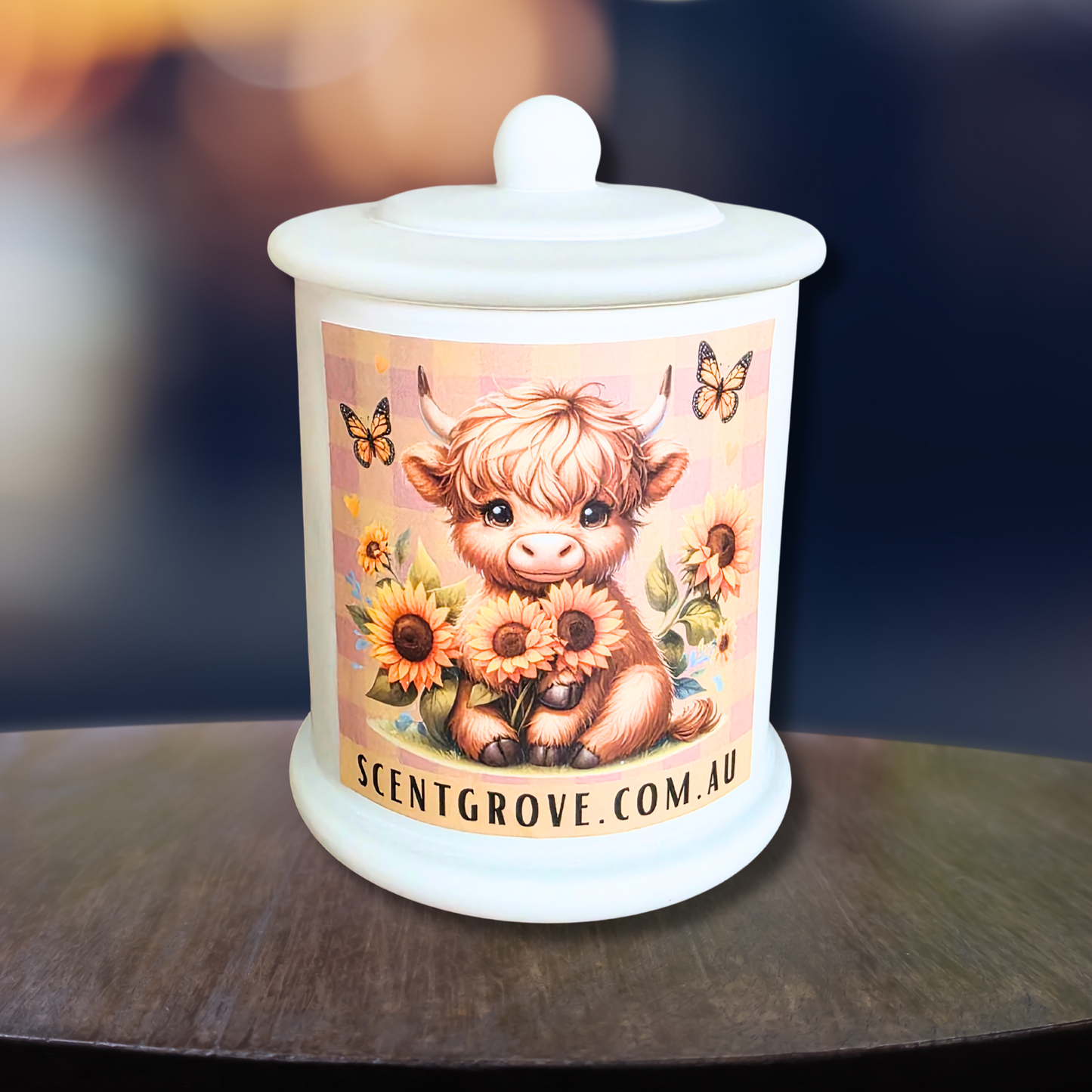 Country Western Wood Wick Soy Candle XL matte white jar