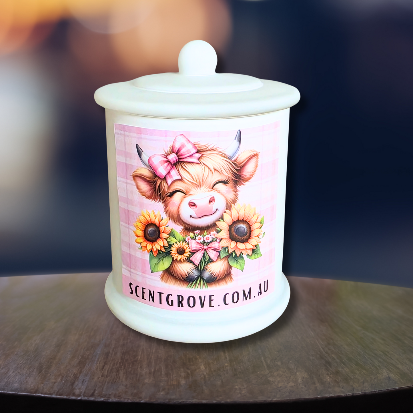 Country Western Wood Wick Soy Candle XL matte white jar