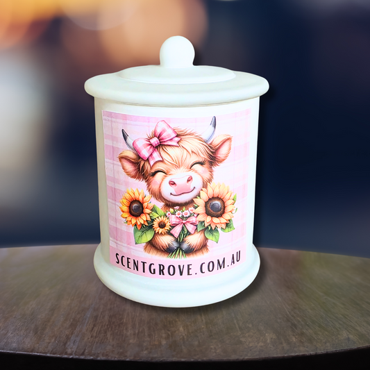 Country Western Wood Wick Soy Candle XL matte white jar