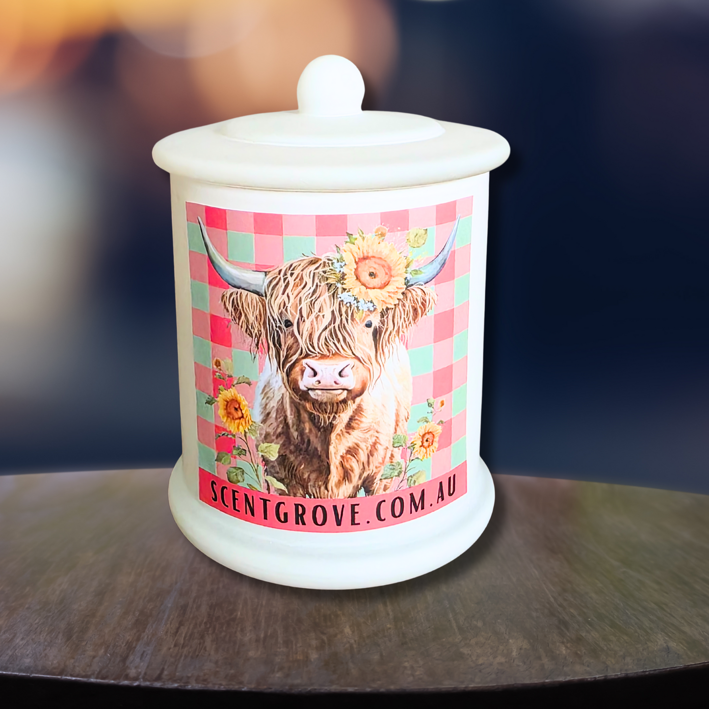 Country Western Wood Wick Soy Candle XL matte white jar