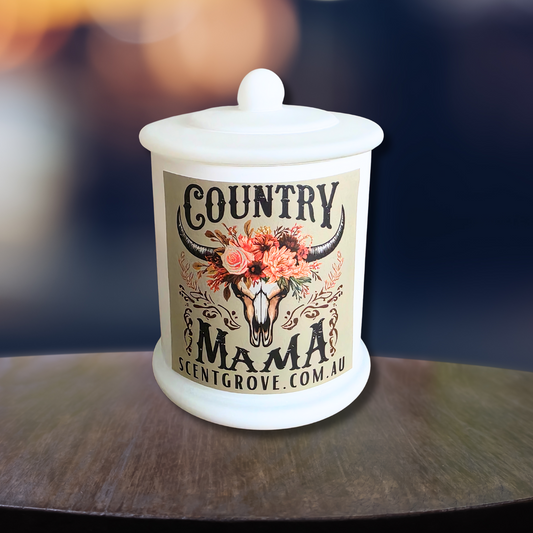 Country Western Wood Wick Soy Candle XL matte white jar