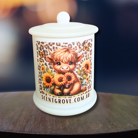 Country Western Wood Wick Soy Candle XL matte white jar