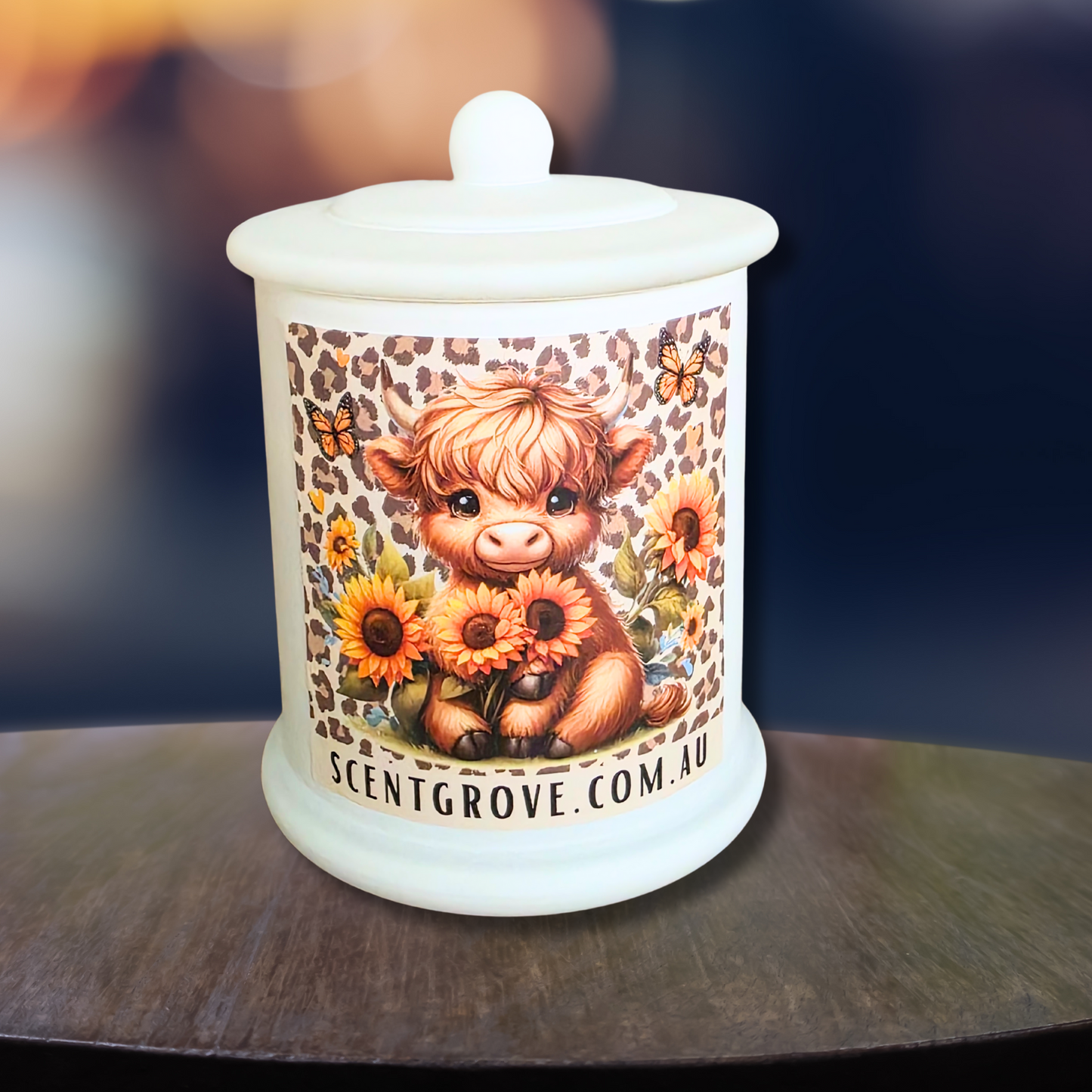 Country Western Wood Wick Soy Candle XL matte white jar