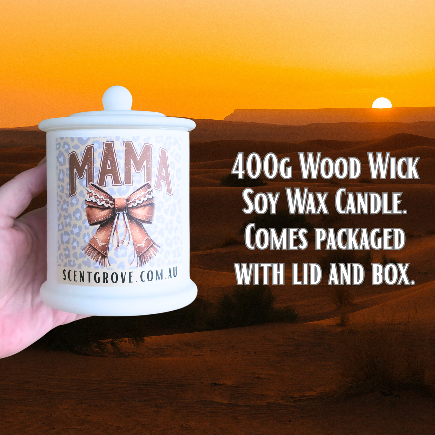 Country Western Wood Wick Soy Candle XL matte white jar