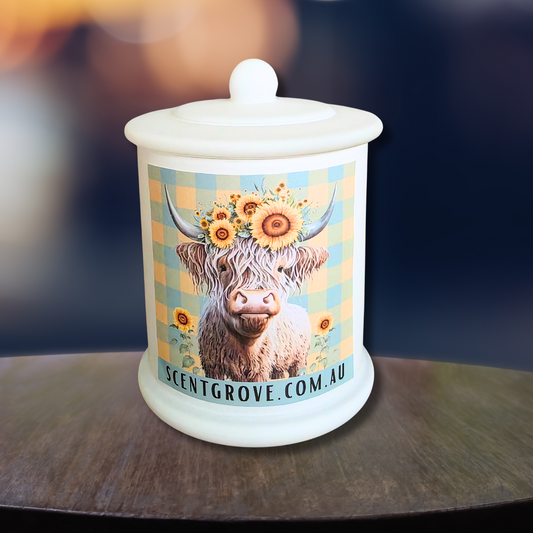 Country Western Wood Wick Soy Candle XL matte white jar