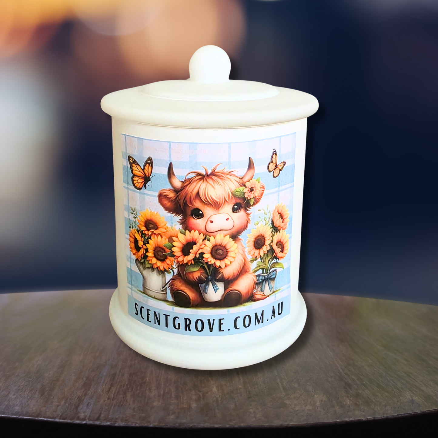 Country Western Wood Wick Soy Candle XL matte white jar