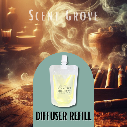 Cuban Toba-cco Scented Diffuser Liquid Refill 100ml Clear Pouch