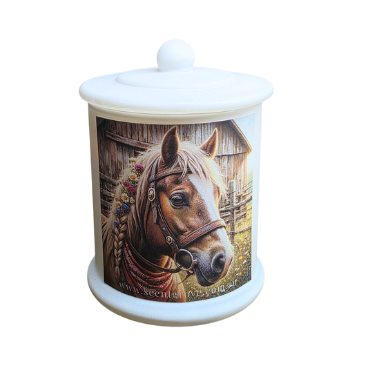 Country Western Wood Wick Soy Candle XL matte white jar