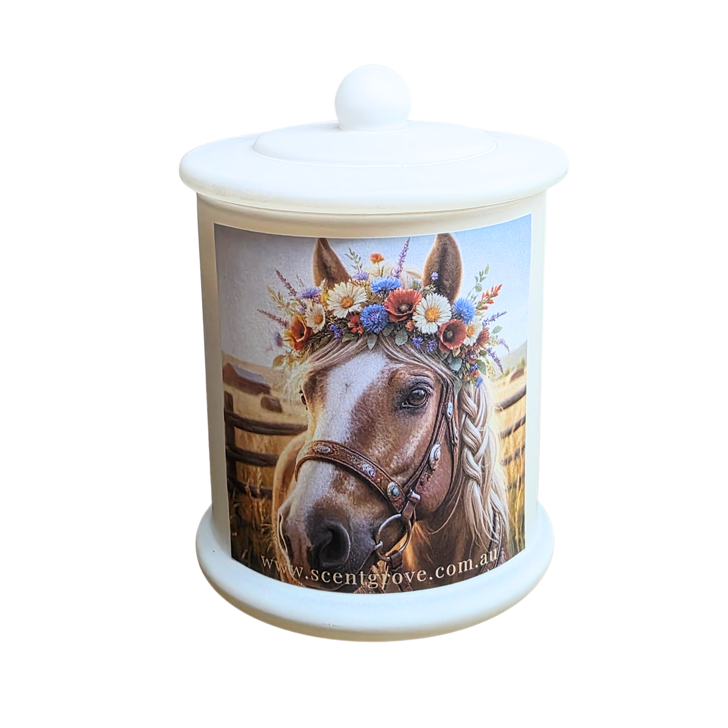 Country Western Wood Wick Soy Candle XL matte white jar