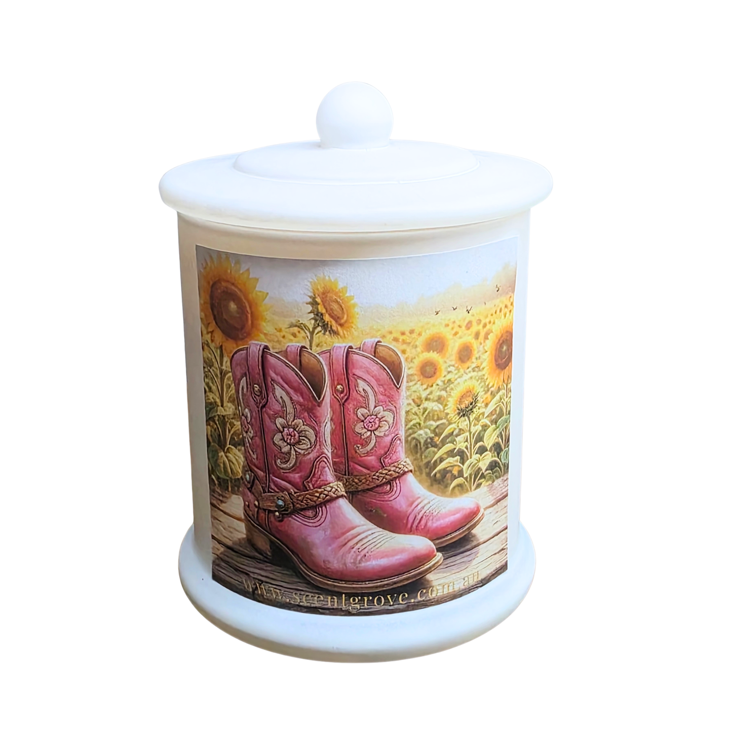 Country Western Wood Wick Soy Candle XL matte white jar