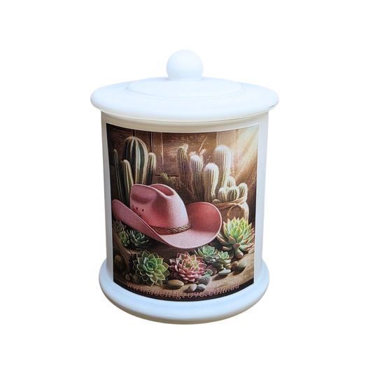Country Western Wood Wick Soy Candle XL matte white jar