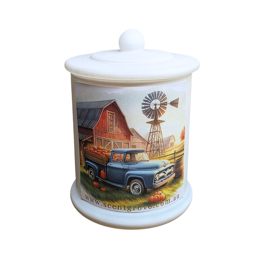 Country Western Wood Wick Soy Candle XL matte white jar