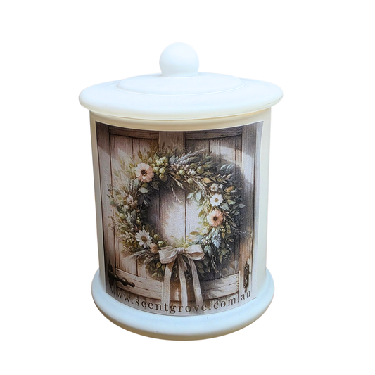 Country Western Wood Wick Soy Candle XL matte white jar