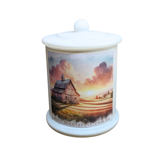 Country Western Wood Wick Soy Candle XL matte white jar