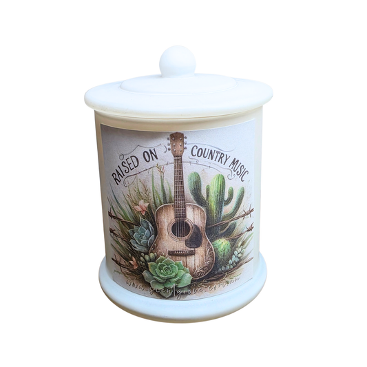 Country Western Wood Wick Soy Candle XL matte white jar