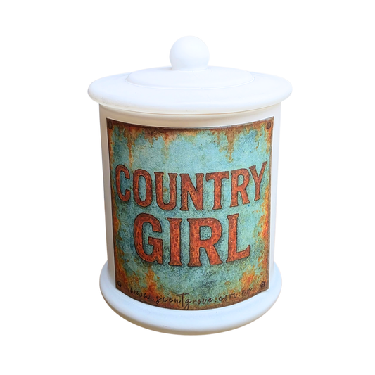 Country Western Wood Wick Soy Candle XL matte white jar
