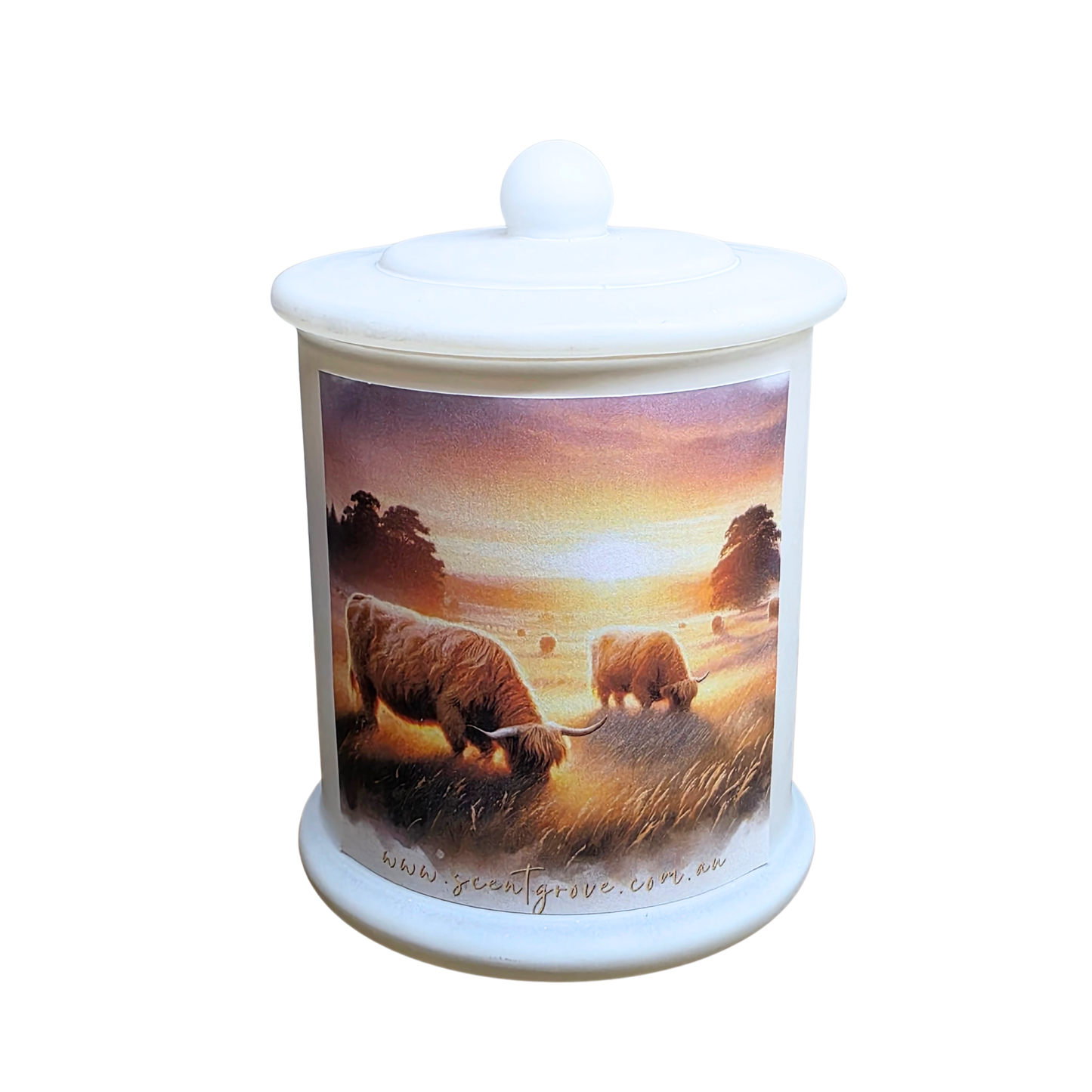 Country Western Wood Wick Soy Candle XL matte white jar