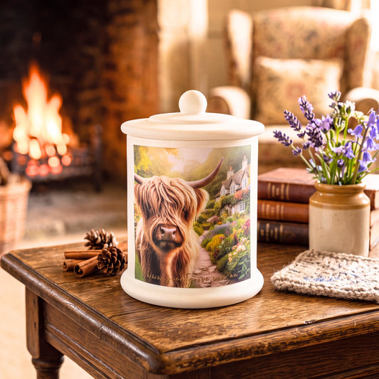 Country Western Wood Wick Soy Candle XL matte white jar