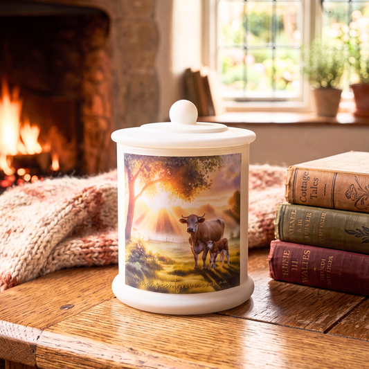 Country Western Wood Wick Soy Candle XL matte white jar