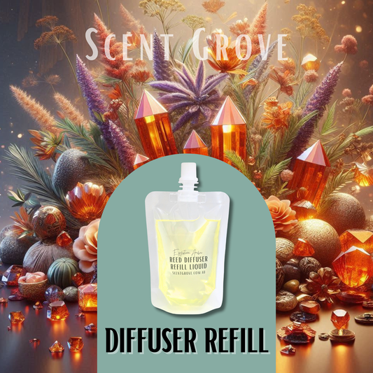 Egyptian Amber Scented Diffuser Liquid Refill 100ml Clear Pouch