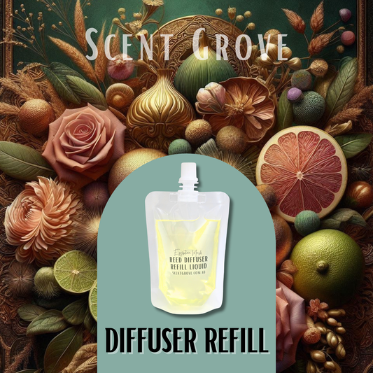 Egyptian Musk Scented Diffuser Liquid Refill 100ml Clear Pouch