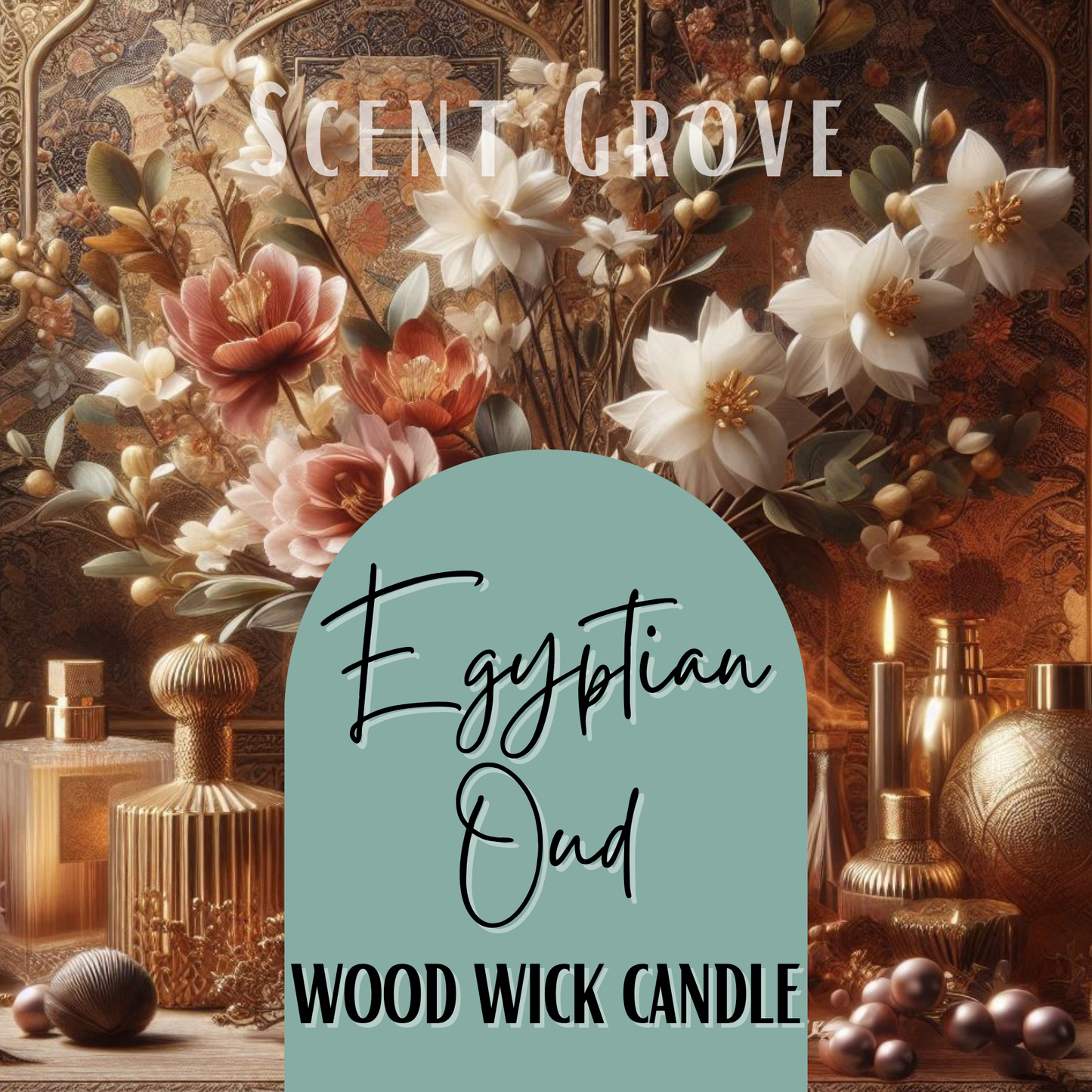 Egyptian Oud scented Wood Wick Soy Candle
