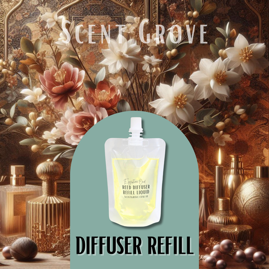 Egyptian Oud Scented Diffuser Liquid Refill 100ml Clear Pouch