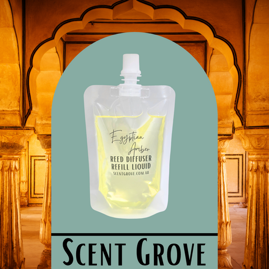 Egyptian Amber Scented Diffuser Liquid Refill 100ml Clear Pouch