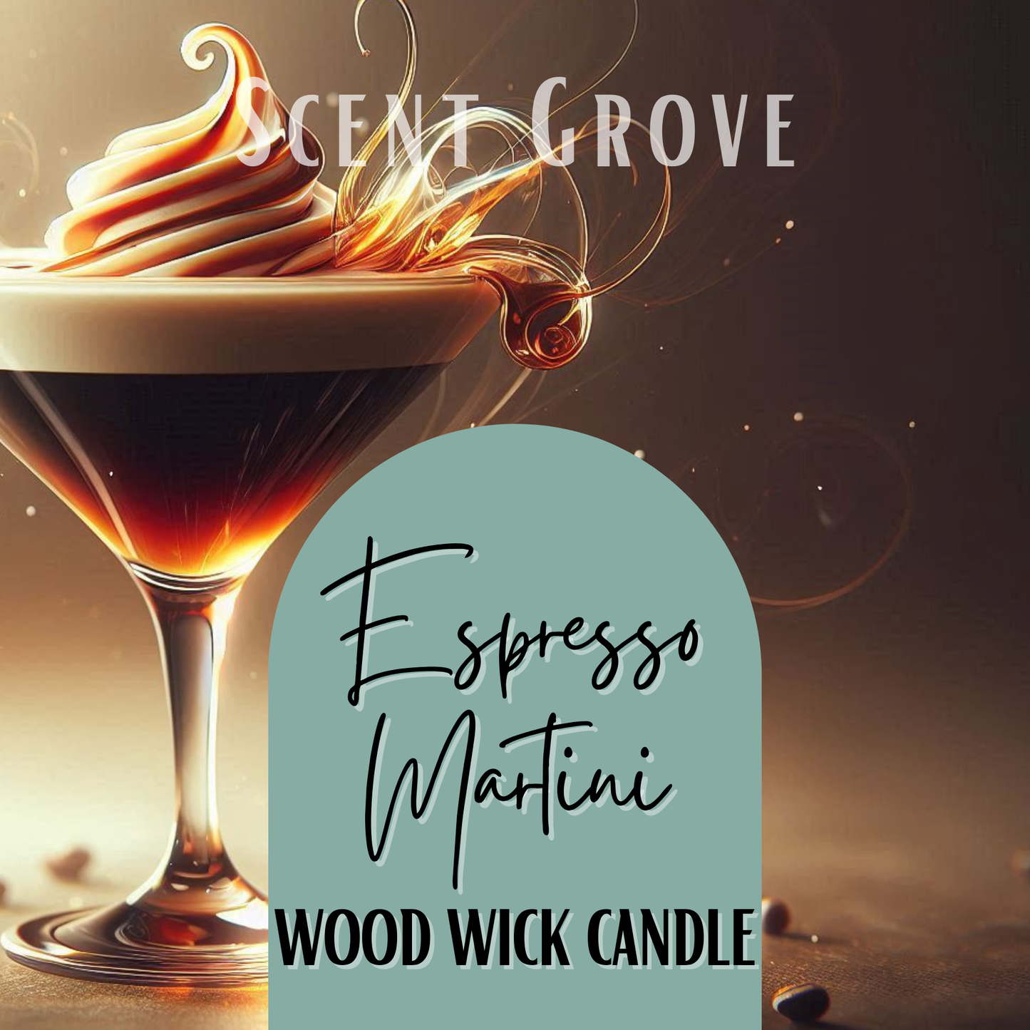 Espresso Martini scented Wood Wick Soy Candle