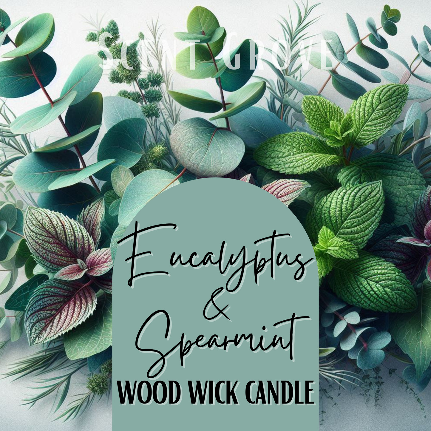 Eucalyptus & Spearmint scented Wood Wick Soy Candle