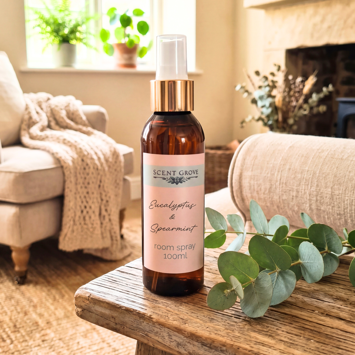 Eucalyptus & Spearmint Scented Air Freshener Spray multi purpose for car, home, room