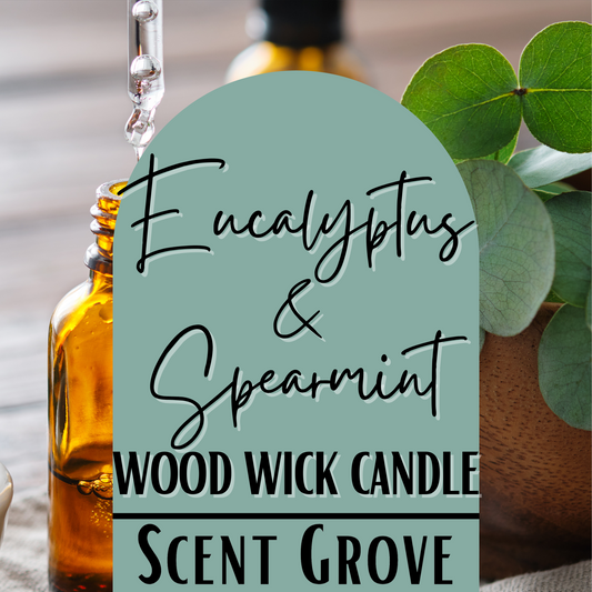 Eucalyptus & Spearmint scented Wood Wick Soy Candle