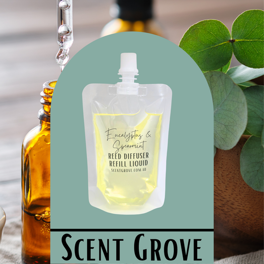 Eucalyptus & Spearmint Scented Diffuser Liquid Refill 100ml Clear Pouch